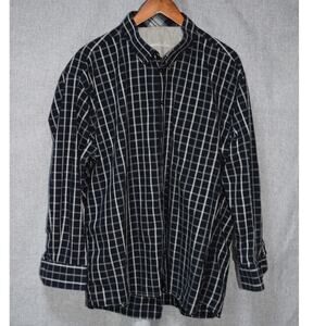 Carroll & Co. Navy Windowpane Plaid Button Down Shirt Men’s XL